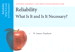 Cover image for Reliability: What Is It and Is It Necessary, Mastering Assessment: A Self-Service System for Educators, Pamphlet 11, 2nd Edition