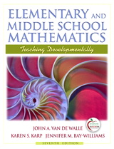 Cover image for Elementary and Middle School Mathematics: Teaching Developmentally (with MyEducationLab), 7th Edition