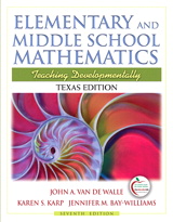 Cover image for Texas Edition of Elementary and Middle School Mathematics (with MyEducationLab), 7th Edition