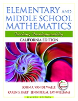 Cover image for California Edition of Elementary and Middle School Mathematics (with MyEducationLab), 7th Edition
